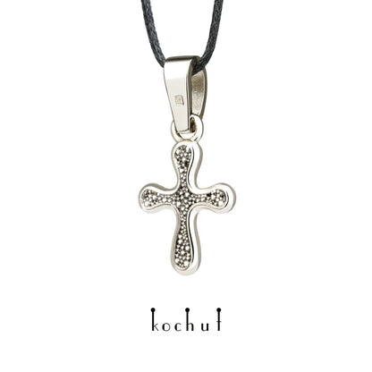 Tau des Liebes — Kreuz aus Weißgold mit einer Beschichtung aus schwarzem Rhodium