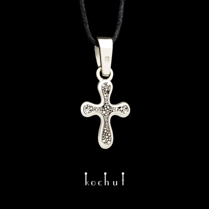 Tau des Liebes — Kreuz aus Weißgold mit einer Beschichtung aus schwarzem Rhodium