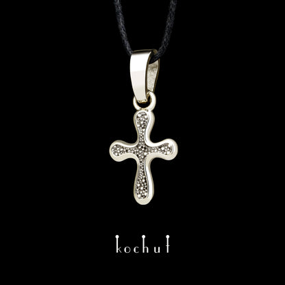 Tau des Liebes — Kreuz aus Weißgold mit einer Beschichtung aus schwarzem Rhodium