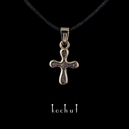 Tau des Liebes — Kreuz aus Weißgold, beschichtet mit schwarzem Rhodium