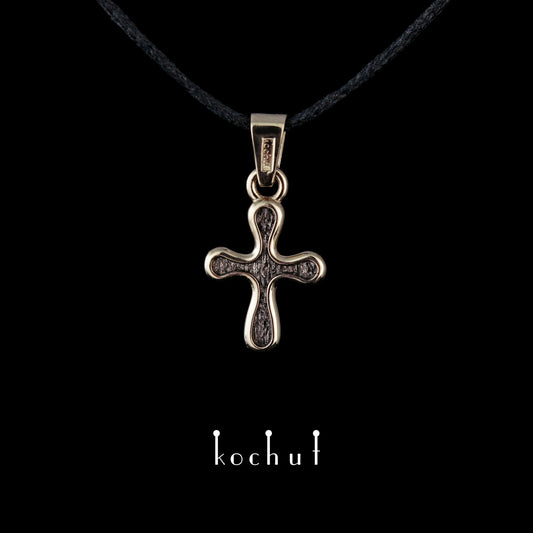 Tau des Liebes — Kreuz aus Weißgold, beschichtet mit schwarzem Rhodium