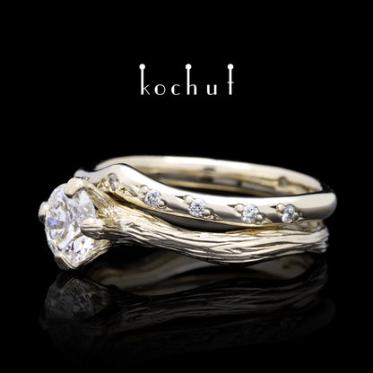 Elven Zärtlichkeit — Verlobungsring aus Weißgold mit Diamant