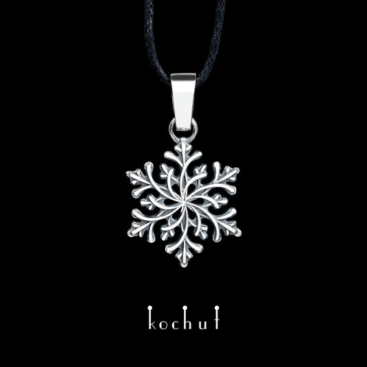 Schneeflocke — Anhänger aus oxidiertem Silber
