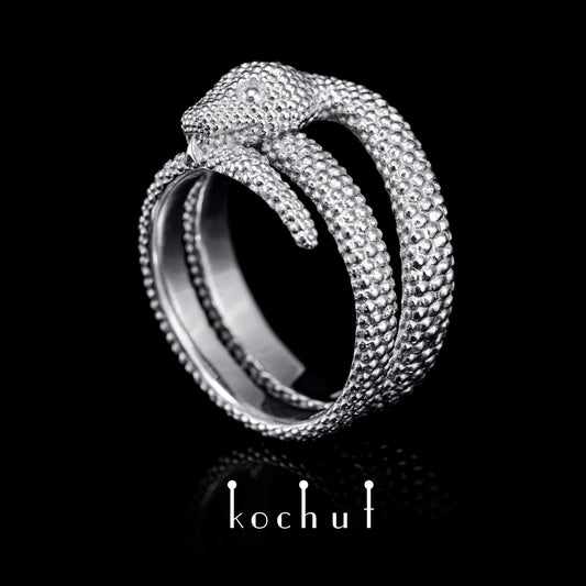 Liebe der Wiesel — Ring aus Weißgold, beschichtet mit weißem Rhodium