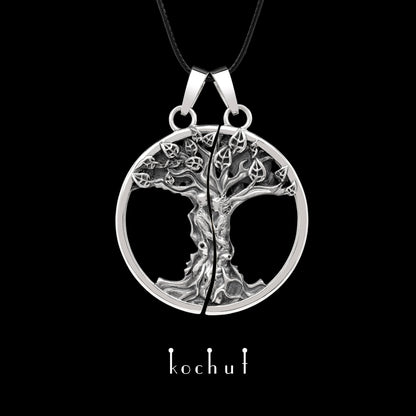 Primal Love — Doppel-Anhänger aus oxidiertem Silber
