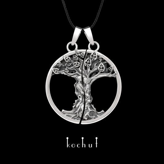 Primal Love — Doppel-Anhänger aus oxidiertem Silber