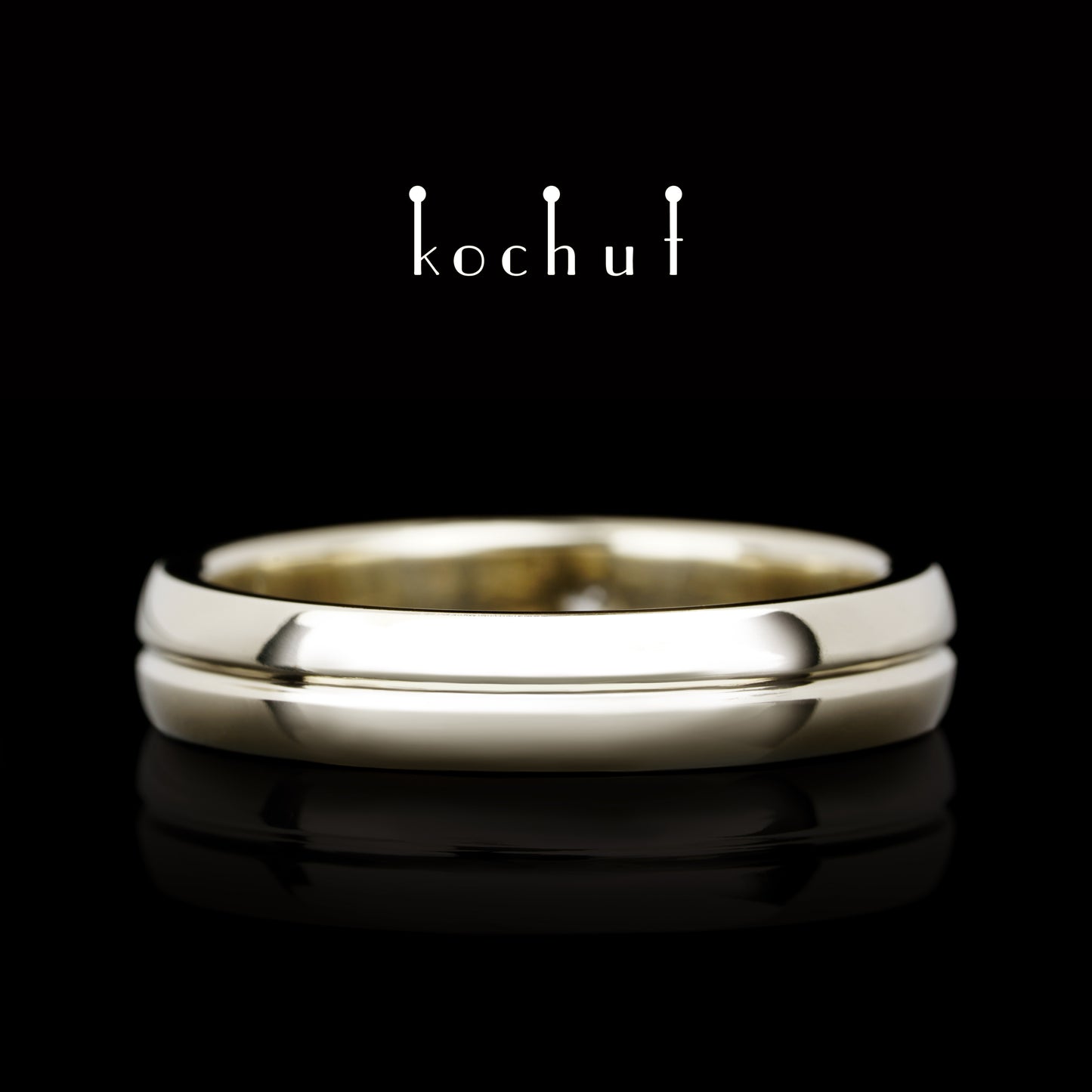 Achse der Liebe — Ehering aus Weißgold mit Diamant