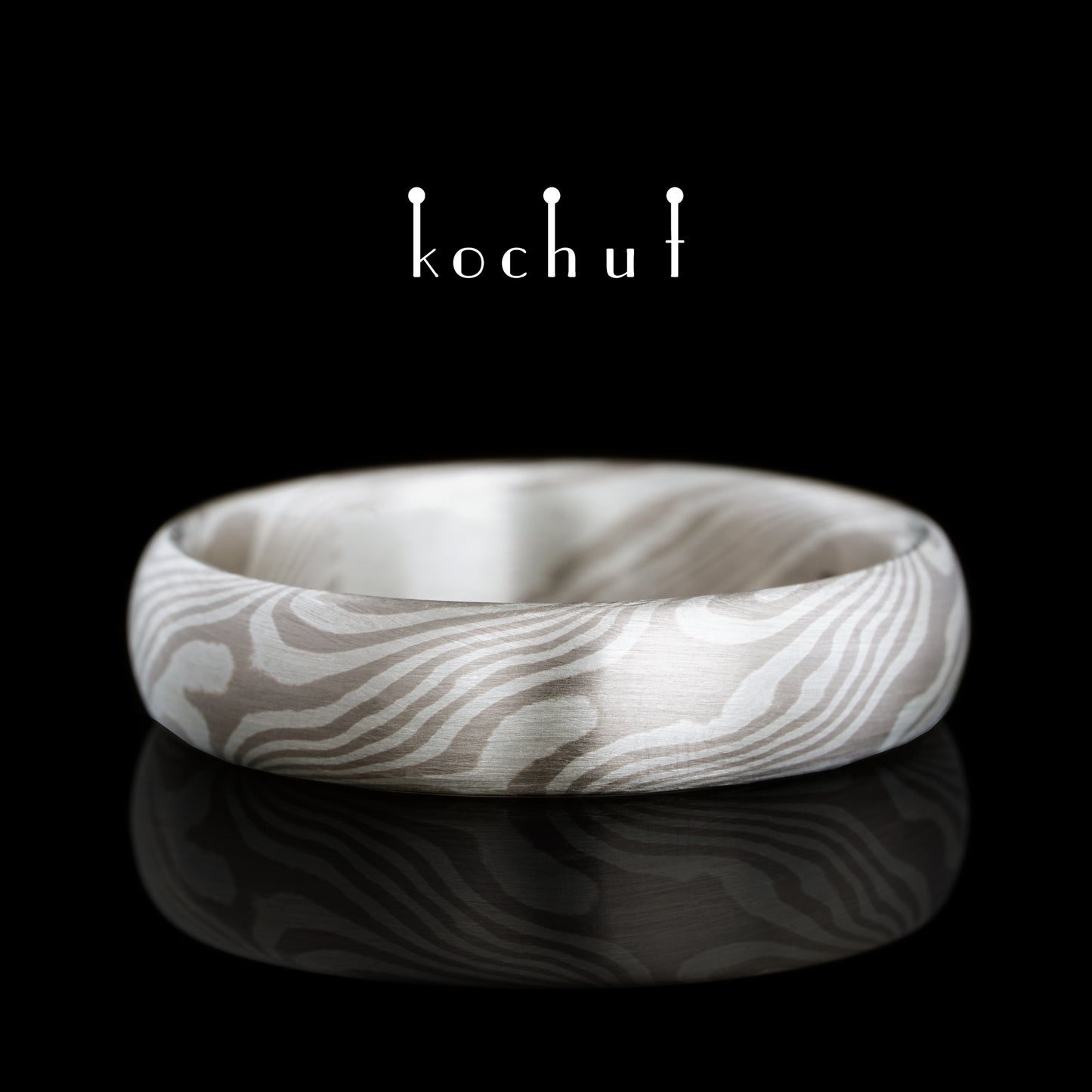 Sophora — Mokume-Ehering aus Palladium-Gold und Silber