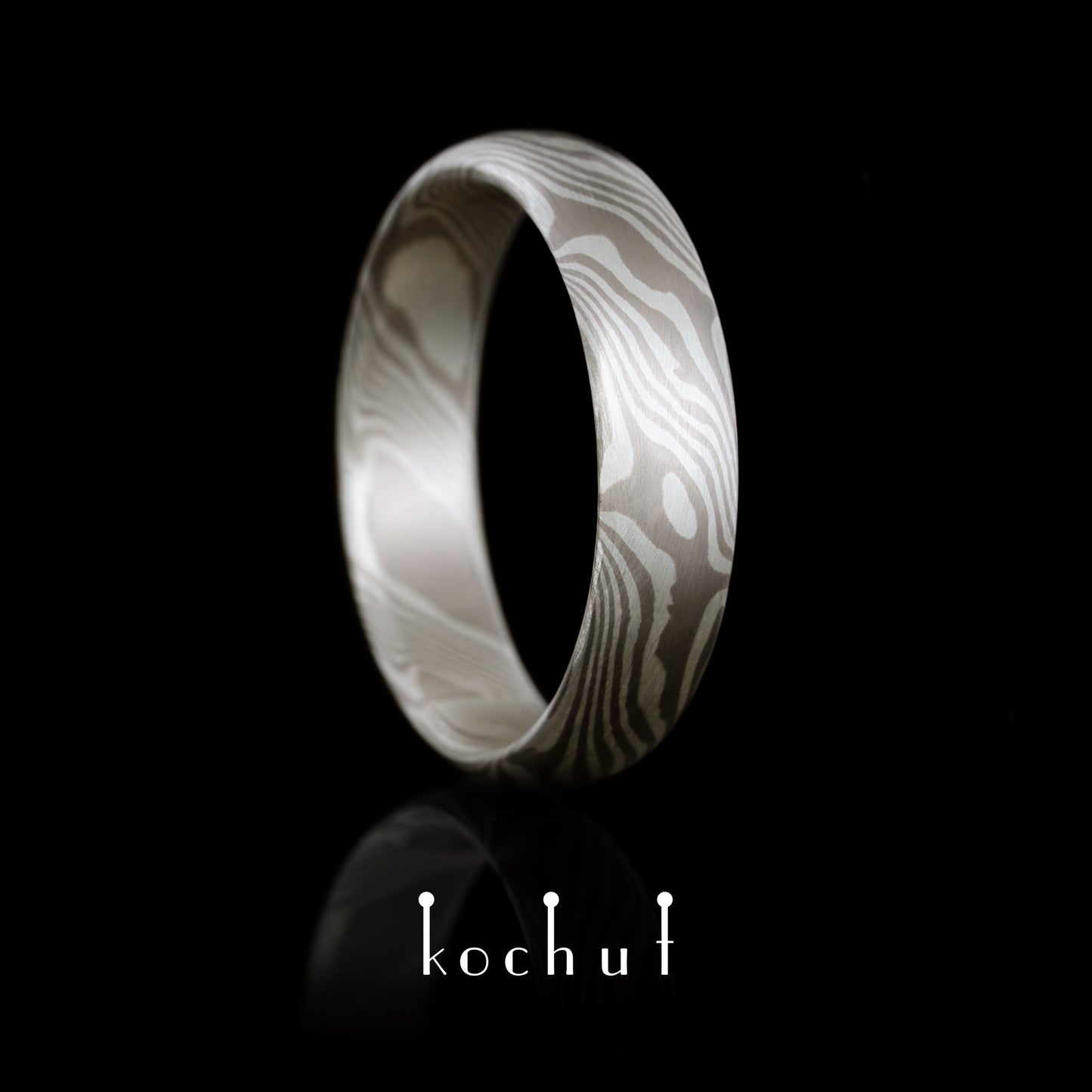 Sophora — Mokume-Ehering aus Palladium-Gold und Silber