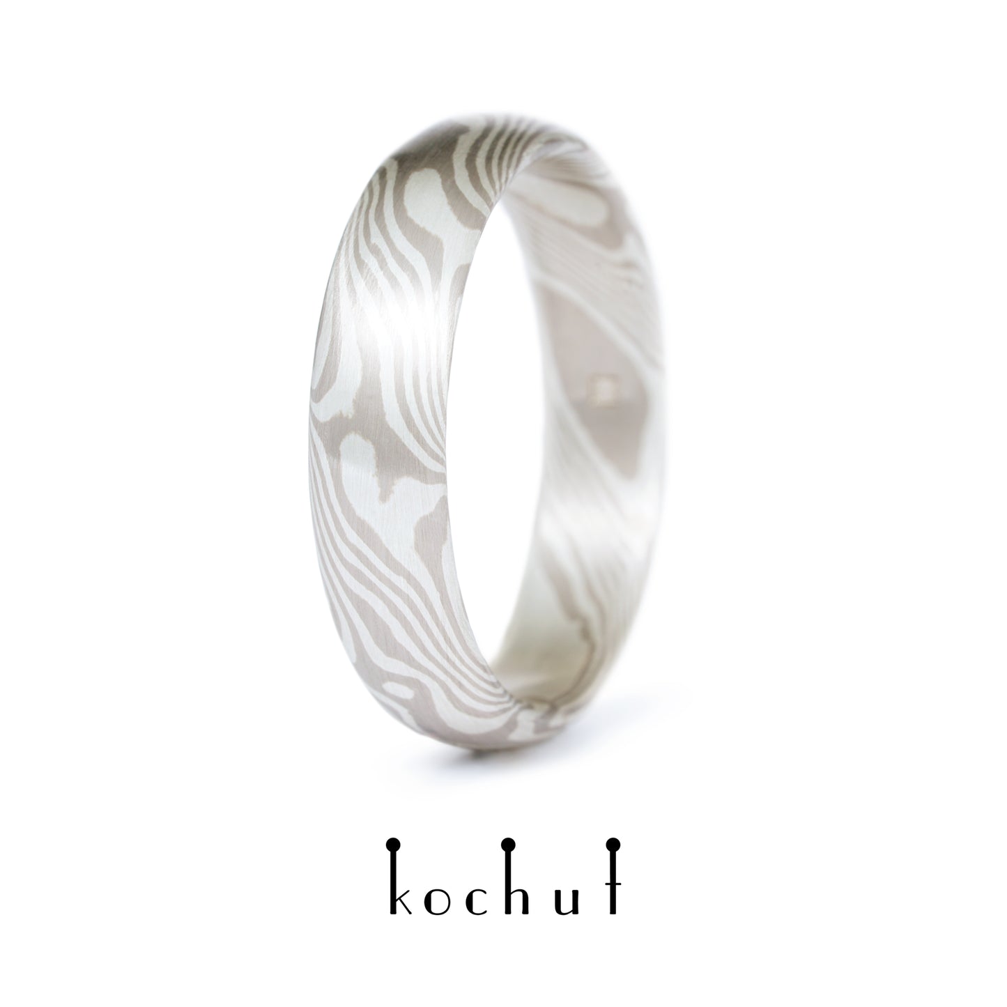 Sophora — Mokume-Ehering aus Palladium-Gold und Silber