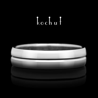 Achse der Liebe — Verlobungsring aus Weißgold, platiert mit weißem Rhodium