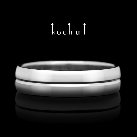 Achse der Liebe — Verlobungsring aus Weißgold, platiert mit weißem Rhodium