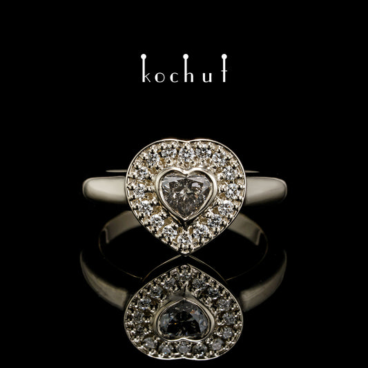 Intuition — Verlobungsring aus Weißgold mit Diamanten