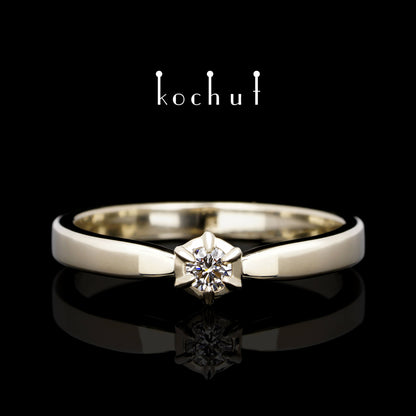 Neuer Stern — Weißgoldring mit einem Diamanten