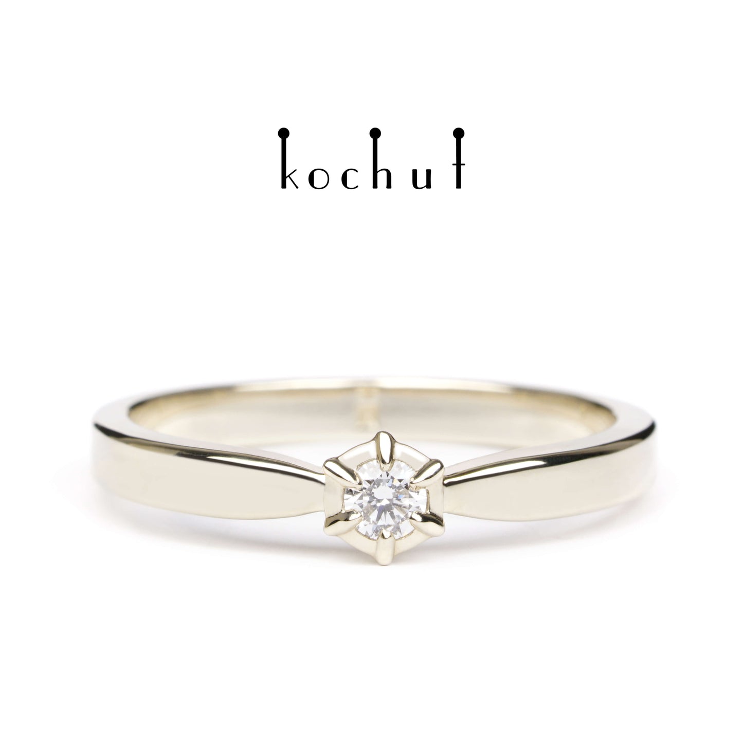 Neuer Stern — Weißgoldring mit einem Diamanten