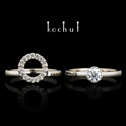 Leuchtende Galaxie — Weißgold-Verlobungsring mit Diamanten