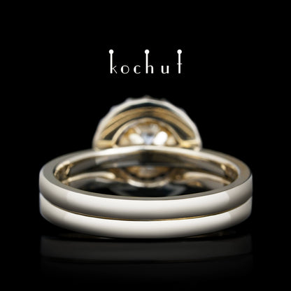 Leuchtende Galaxie — Weißgold-Verlobungsring mit Diamanten