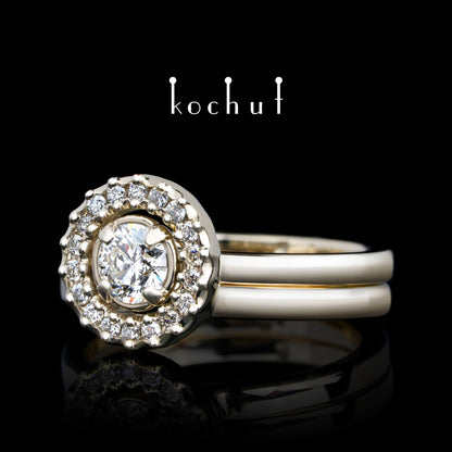 Leuchtende Galaxie — Weißgold-Verlobungsring mit Diamanten