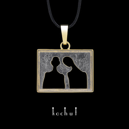 Dali: In Love — Anhänger aus Gelbgold, beschichtet mit schwarzem Rhodium