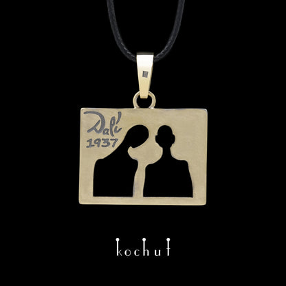 Dali: In Love — Anhänger aus Gelbgold, beschichtet mit schwarzem Rhodium