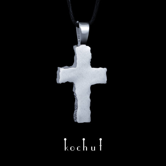 Charakter des Mannes — Silberkreuz mit weißem Rhodium