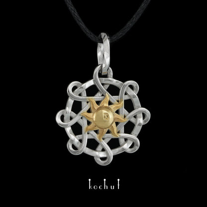 Surya — Anhänger aus Weißgold, überzogen mit Goldplattierung und Weißrhodium