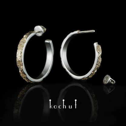 Leib und Seele – silberne Ohrringe mit Fusion aus Gelbgold