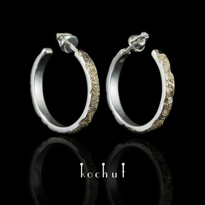 Leib und Seele – silberne Ohrringe mit Fusion aus Gelbgold