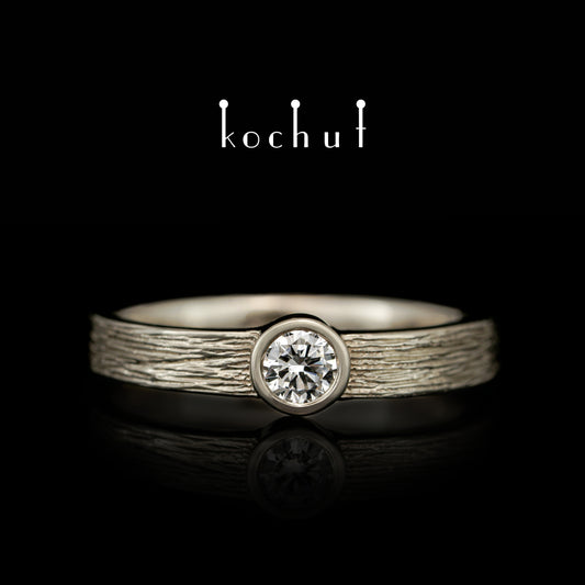 Titans — Ring aus Weißgold mit Diamant