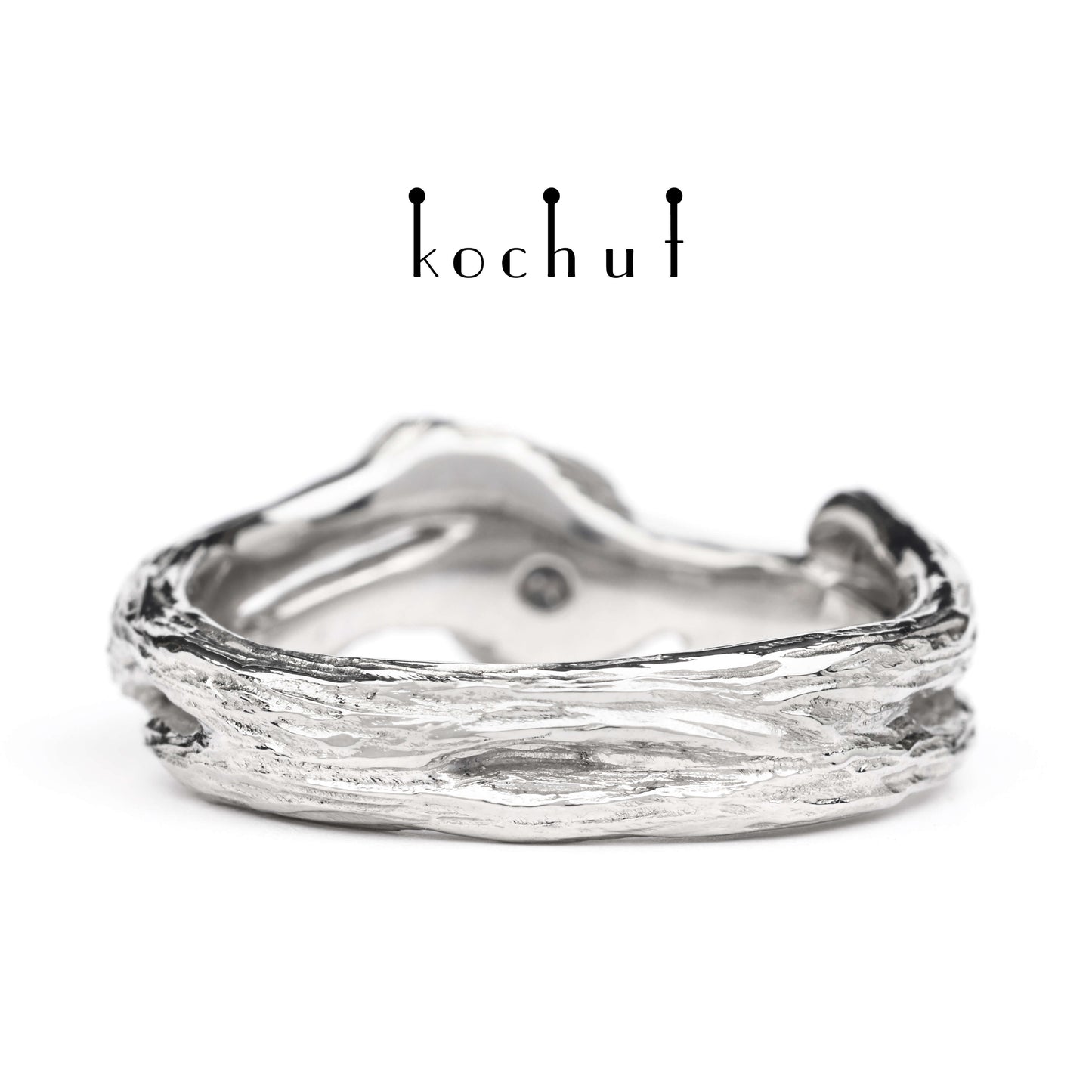 Zweig — Platin-Verlobungsring mit Diamant