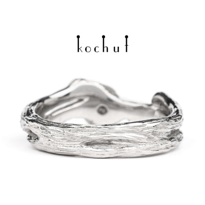 Zweig — Platin-Verlobungsring mit Diamant