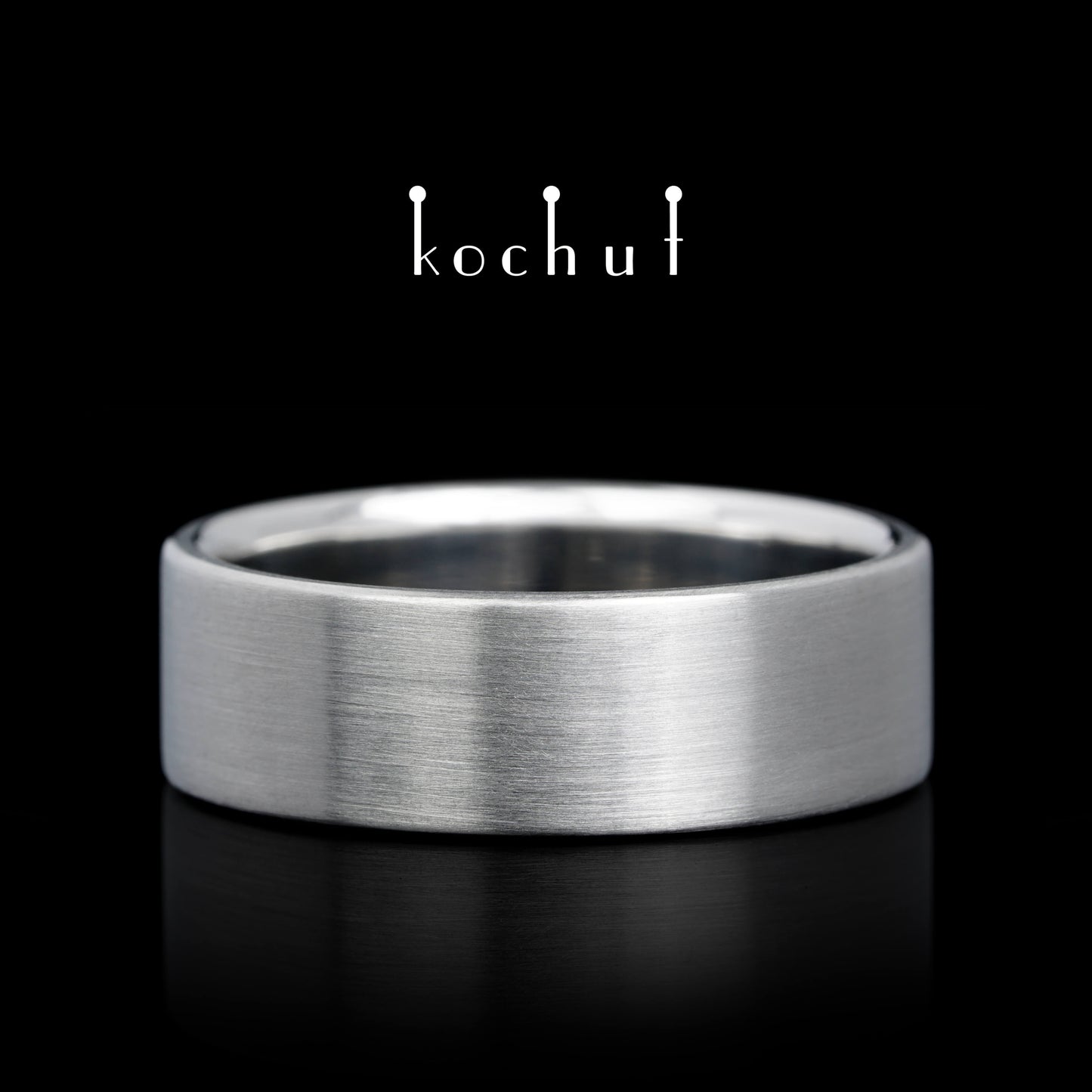 Baum des Lebens — Platin-Ehering mit schwarzem Rhodium beschichtet