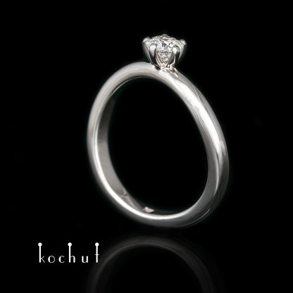 Infinity — Verlobungsring aus Palladium, 18 Karat Gold mit Diamant