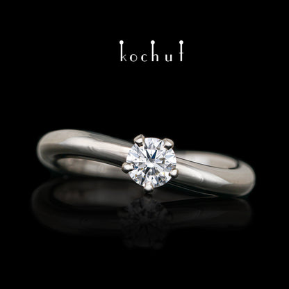 Infinity — Verlobungsring aus Palladium, 18 Karat Gold mit Diamant