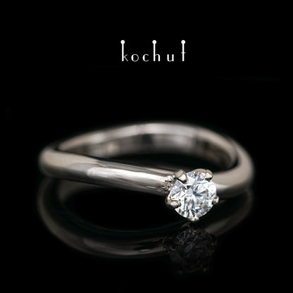 Infinity — Verlobungsring aus Palladium, 18 Karat Gold mit Diamant