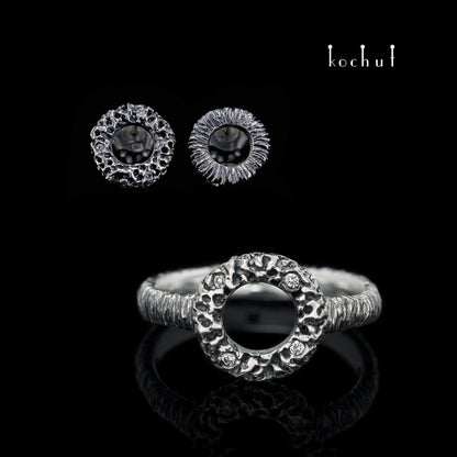 Fata Morgana — Set aus oxidiertem Silber mit Diamanten