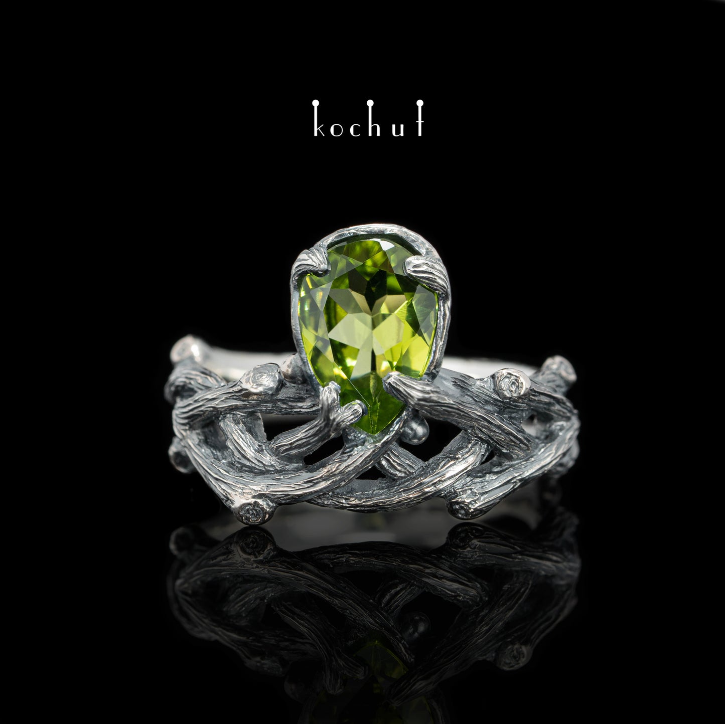 Galadriel — Set aus oxidiertem Silber mit Chrysolithen