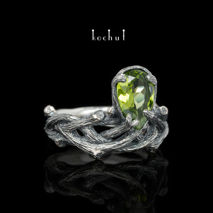 Galadriel — Set aus oxidiertem Silber mit Chrysolithen