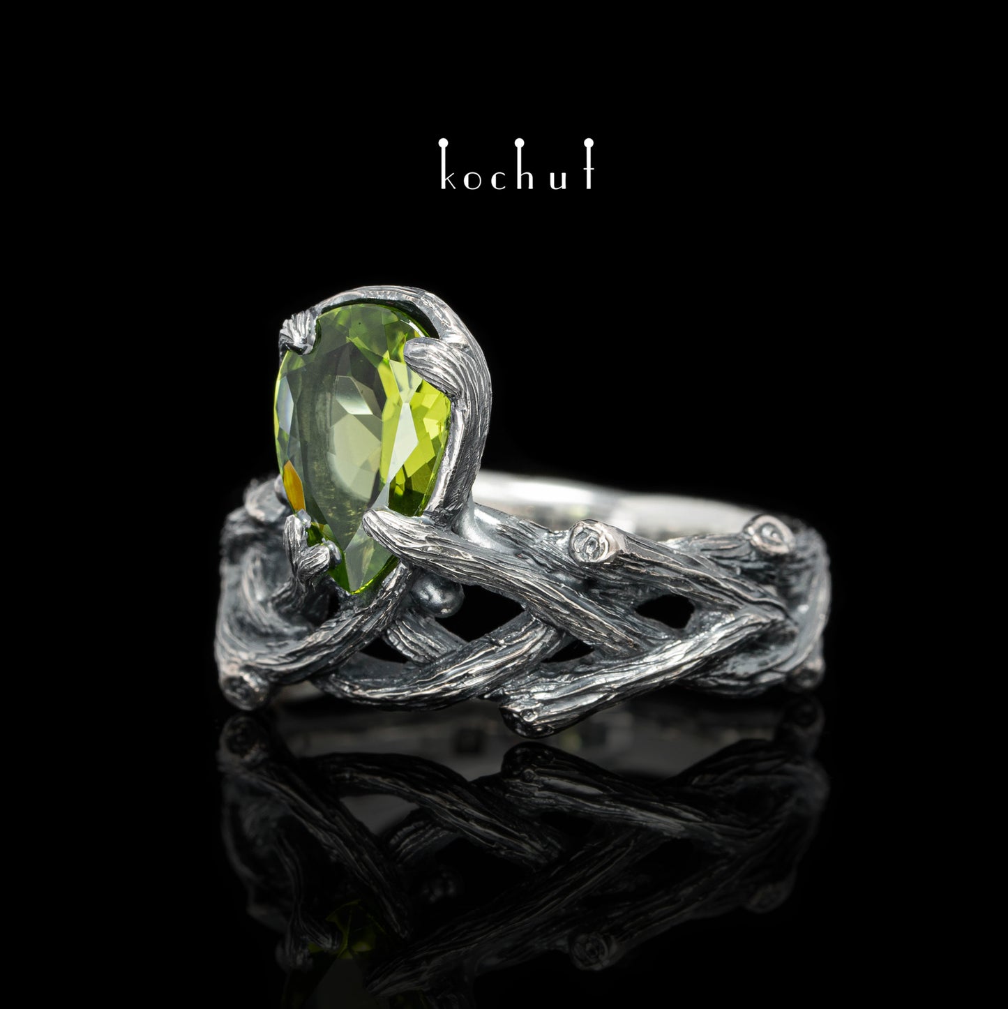 Galadriel — Set aus oxidiertem Silber mit Chrysolithen