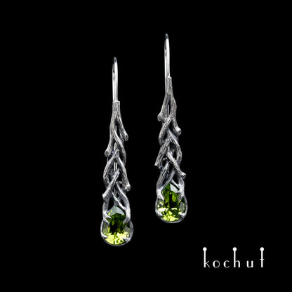 Galadriel — Set aus oxidiertem Silber mit Chrysolithen
