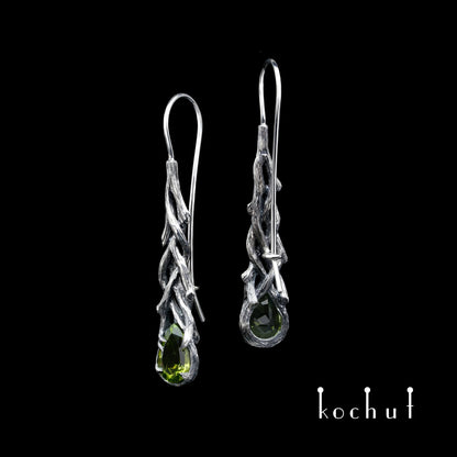 Galadriel — Set aus oxidiertem Silber mit Chrysolithen