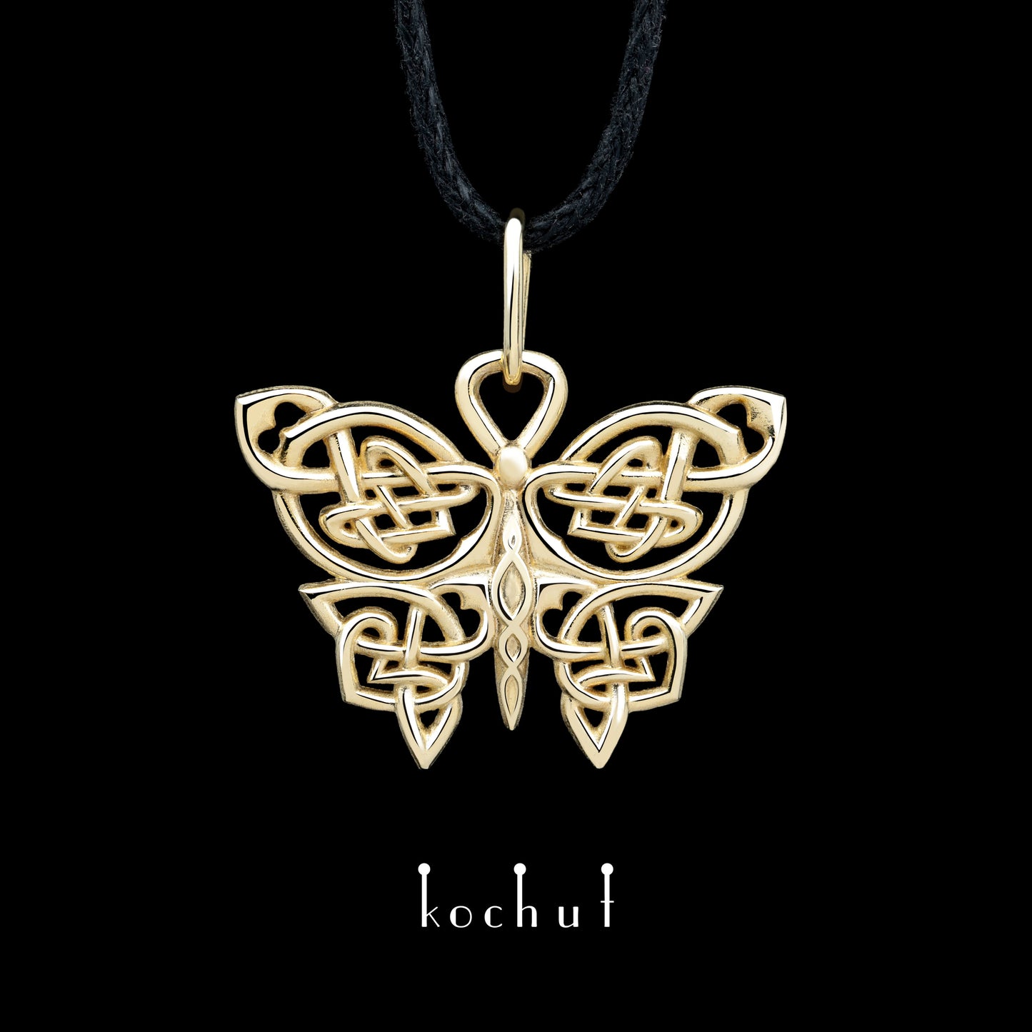keltischer Schmetterling — Anhänger aus Gelbgold