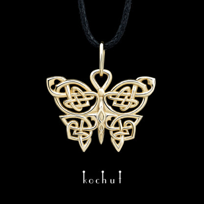 keltischer Schmetterling — Anhänger aus Gelbgold