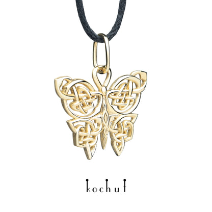 keltischer Schmetterling — Anhänger aus Gelbgold