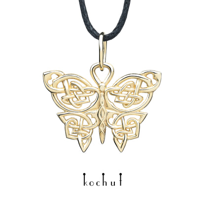keltischer Schmetterling — Anhänger aus Gelbgold