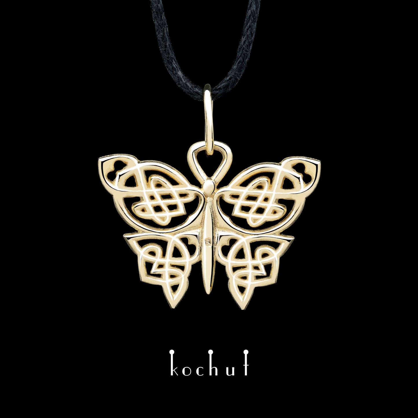 keltischer Schmetterling — Anhänger aus Gelbgold