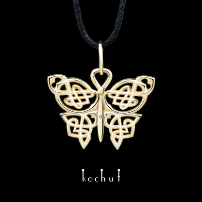 keltischer Schmetterling — Anhänger aus Gelbgold