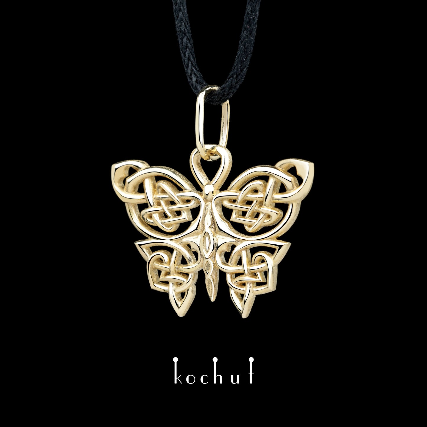keltischer Schmetterling — Anhänger aus Gelbgold