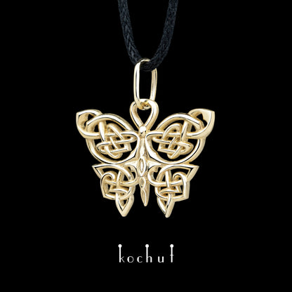 keltischer Schmetterling — Anhänger aus Gelbgold