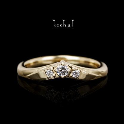 Meine Dame — Gelbgoldring mit Diamanten